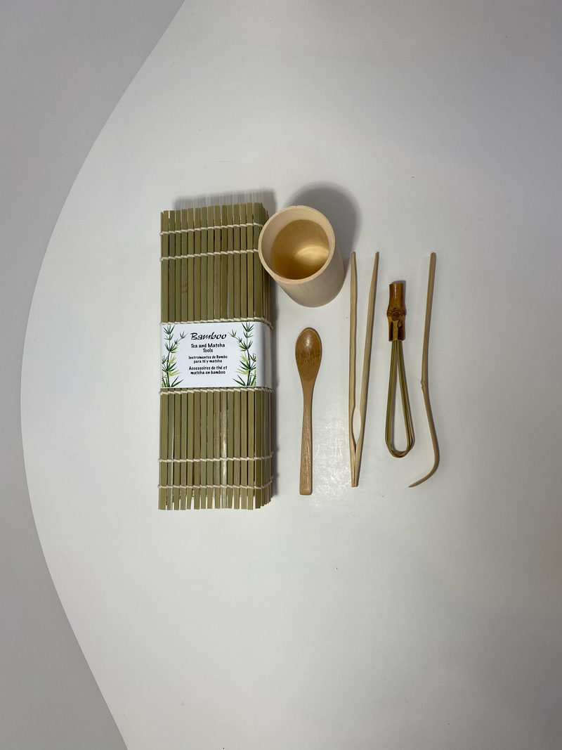 6 piece Bamboo Matcha Set OptimumZeal.com