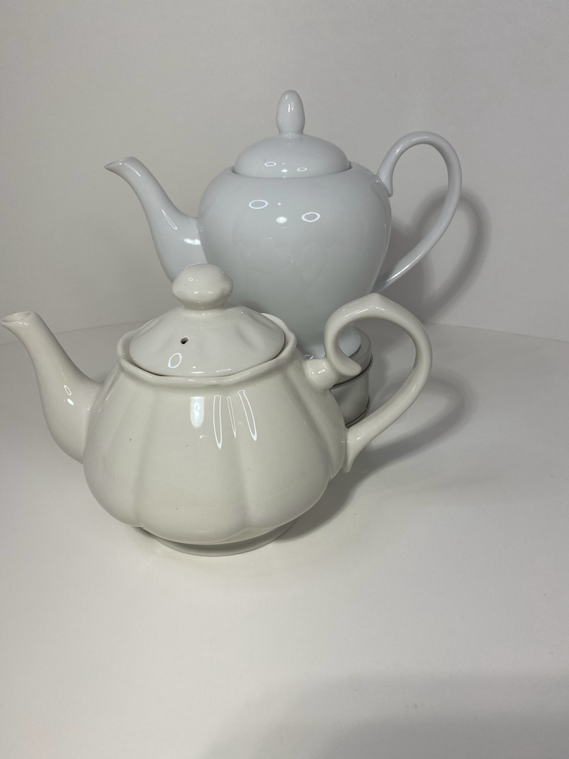 Diana White Porcelain Teapot large 18oz OptimumZeal.com